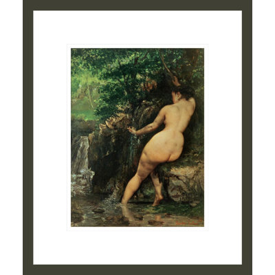 «The Source or Bather at the Source» par Gustave Courbet, impression giclée encadrée