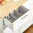 41 Inch Modern Rolling Kitchen Island with Rubberwood Top, Drawers, and White Finish for Enhanced Functionality