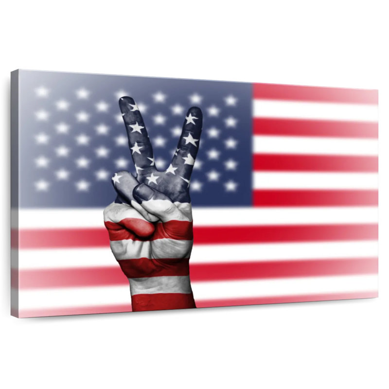 Borges American Flag Peace, 26" H x 39" W