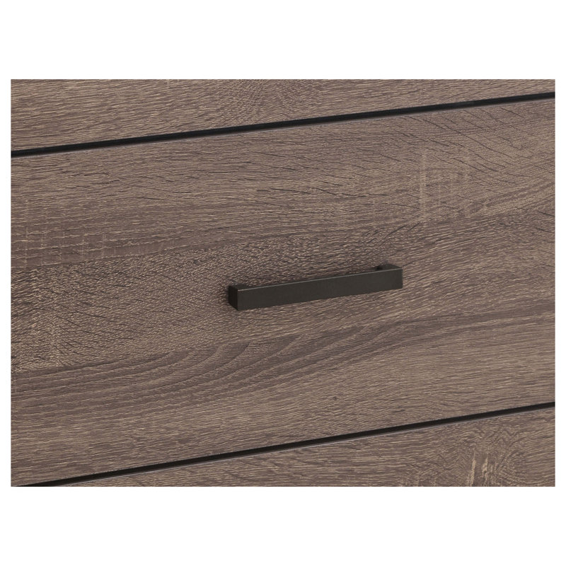 Ensemble de chambre à coucher Kingsley Barrel Oak Queen 3 pièces avec lit à panneaux, commode et miroir