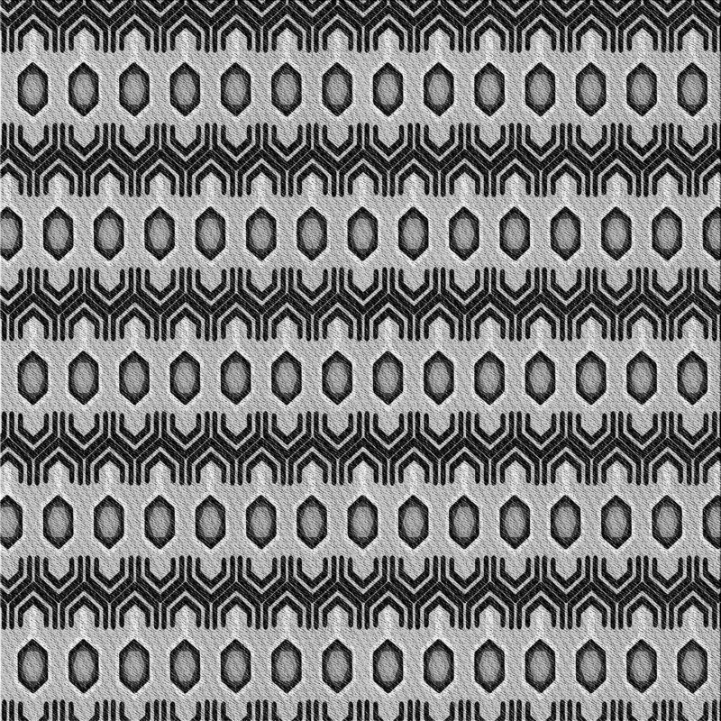 Tapis noir/gris tissé à la machine, Carré 5 pi