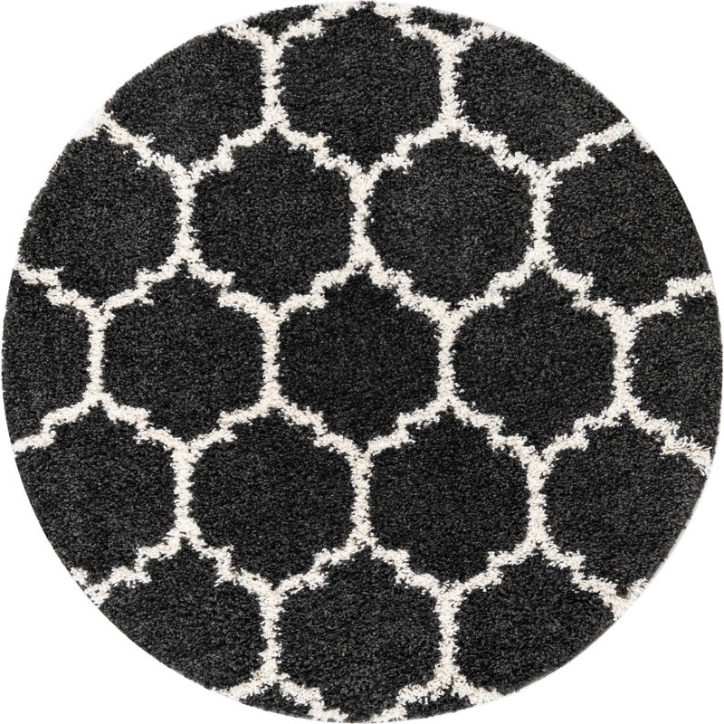 Geometric Indoor Rug, Round 5'3"