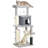 52 Inch Cat Tree with Scratching Posts, Cat Bed, Condo, Light Grey