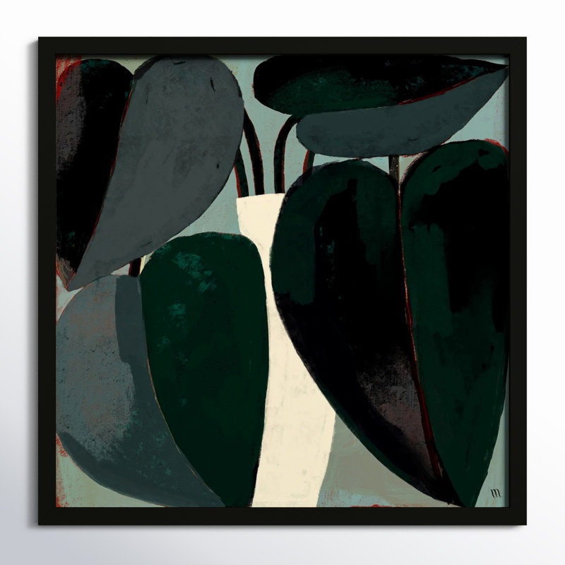 Fall Plant Painting by StudioM, 44" H x 44" W, Black