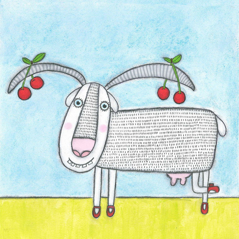 Super Animal - Goat by Tatijana Lawrence - Wrapped Canvas Painting, 76cm H x 76cm W