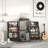 Large Capacity Black Vinyl Record Player Stand With Double Storage And Display Shelves