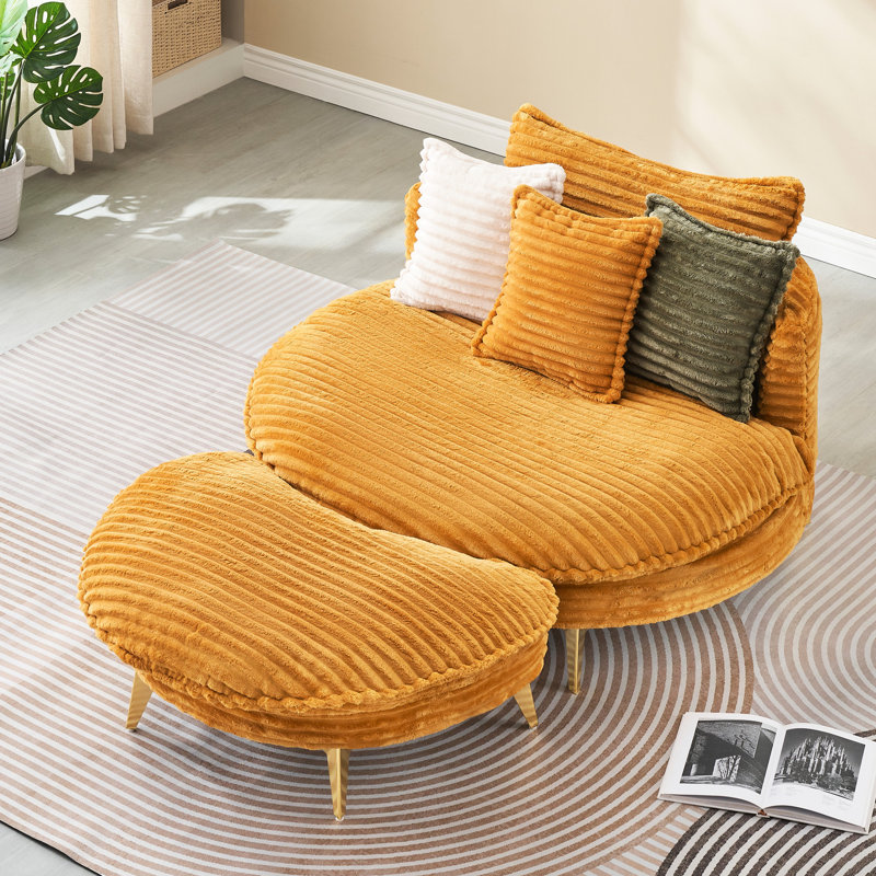 Velours côtelé pour 2 - 65 po de long, jaune, salon moderne, bureau, réception 2 avec appartement, décor de bureau, Jaune