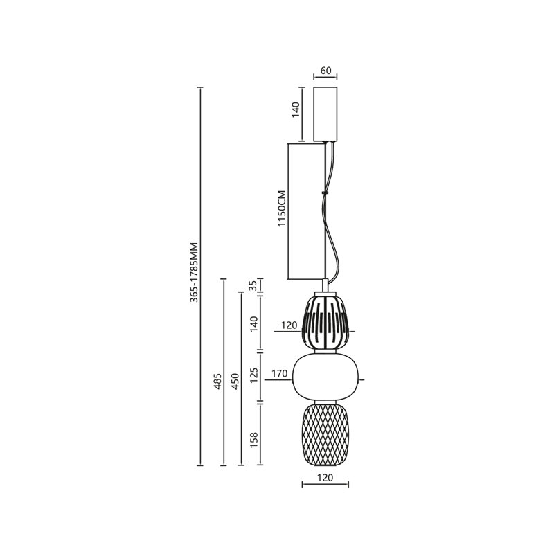 Caro 1 - Light LED Pendant, Gold colours