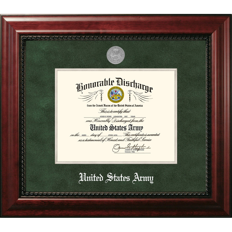 Army Discharge Executive Picture Frame, 14" x 11", Silver