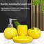 Ensemble d'accessoires de salle de bain en céramique jaune 4 pièces avec porte-brosse à dents, distributeur de lotion, savon, tasse