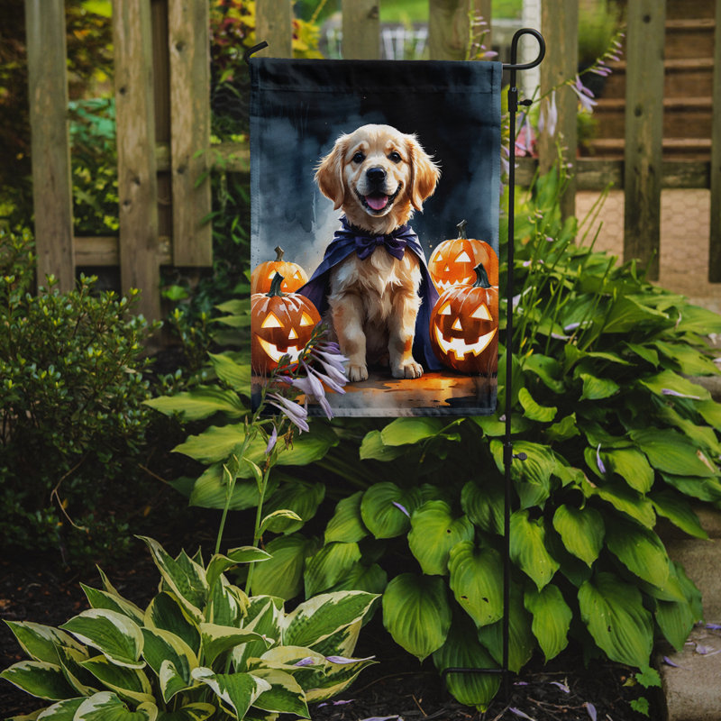 Drapeau de jardin chiot Halloween, Golden Retriever