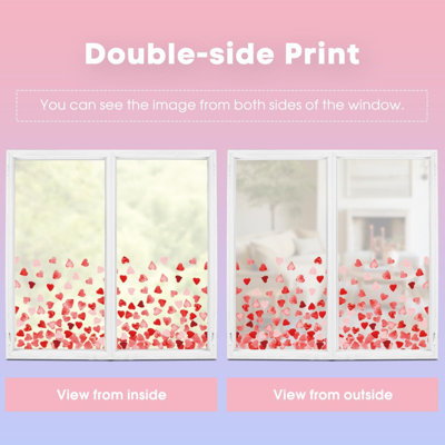 200 pièces autocollant de fenêtre de la Saint-Valentin, rose rouge minuscule Love Hearts Home