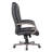 Zoey High-Back Executive Chair, Black Vinyl, Gray Wood Finish-117561288