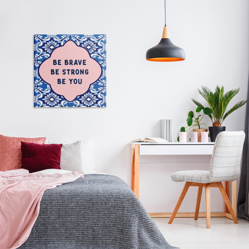 «Be You» sur toile à motif bohème, design par lettré et doublé, H 30 po x l 30 po