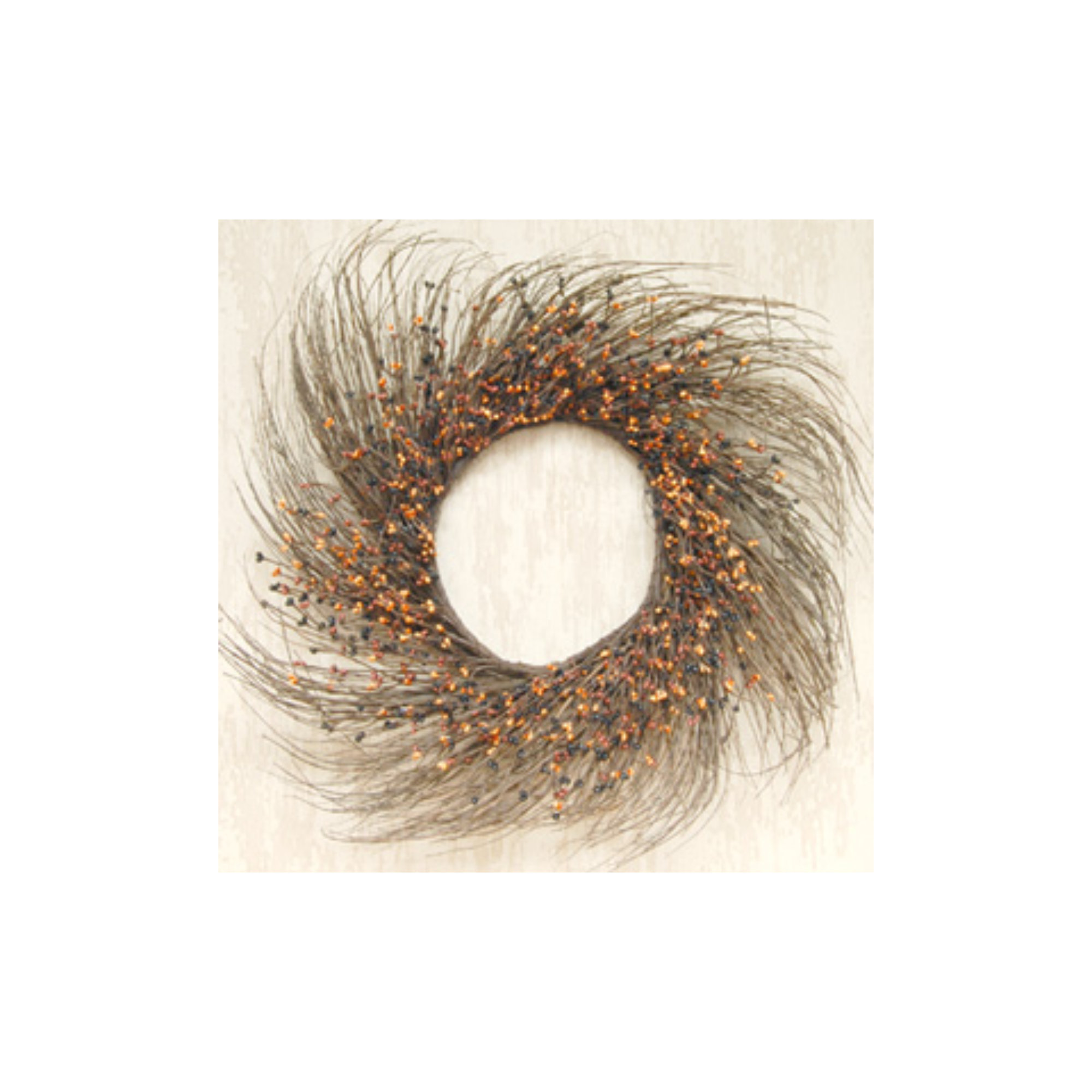Fall Pip & Grapevine Wreath, 22" H x 22" W x 4" D, Black/Rust/Cream