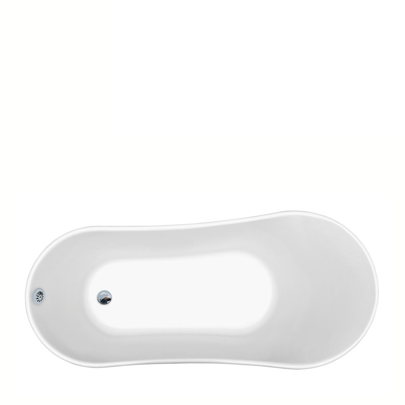 66.9'' x 31.5'' Soaking Acrylic Bathtub, Brushed Nickel, Polished Chrome