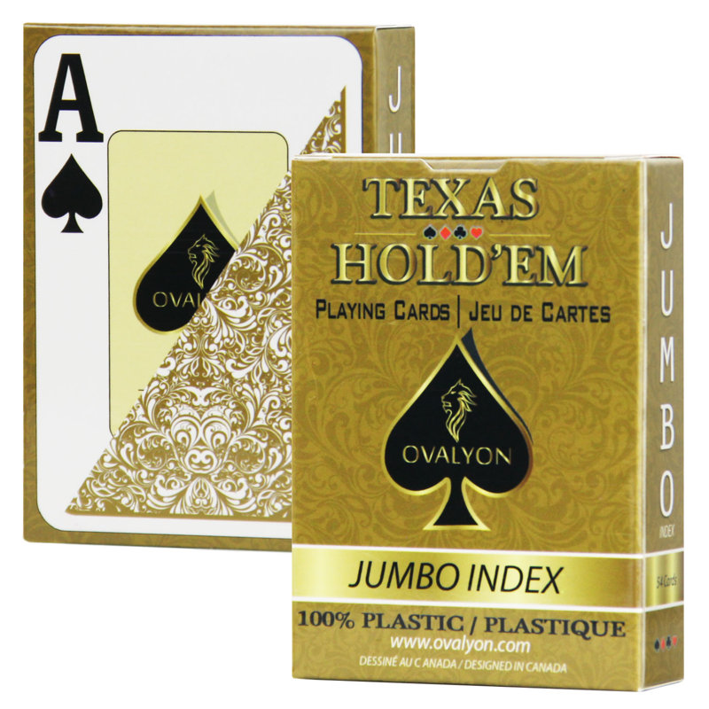 Dés et carte de jeu ovalyon poker, Or