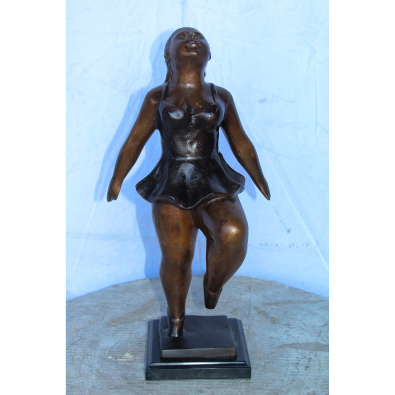 Statue en bronze de la danseuse de ballerine, reproduction élégante de la collection Nifao Botero, art élégant 10 po x 6 po x H 19 po