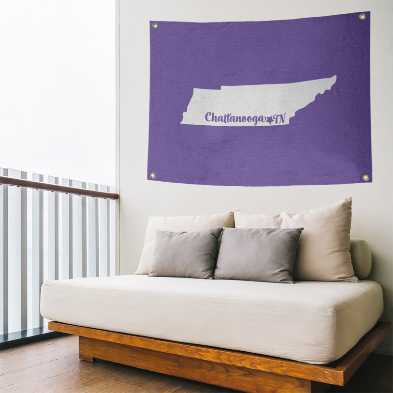 Tapisserie murale tennessee chattanooga, H 50 po x l 59 po, Mauve