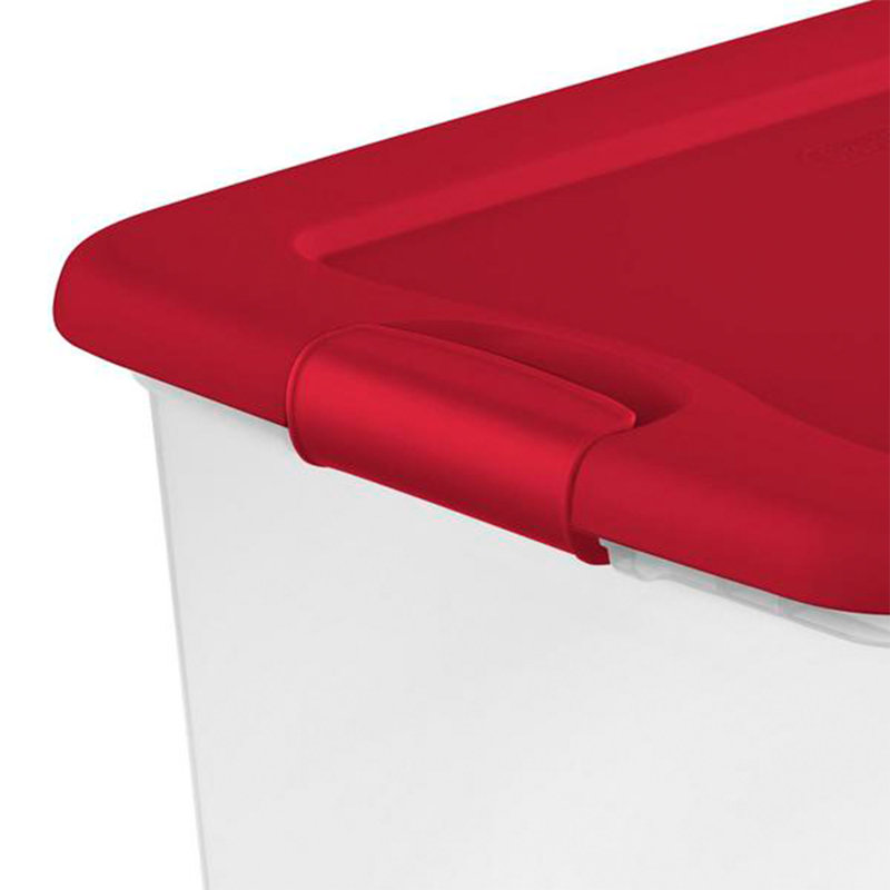 64 Qt. Clear Plastic Latching Lid Storage Bin Container Tote