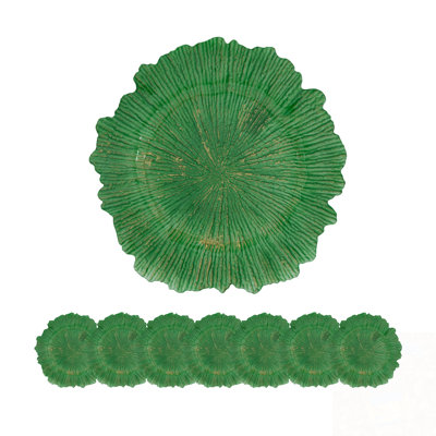 8 Pack Decorative Plate with Lotus leaf-shaped edge design