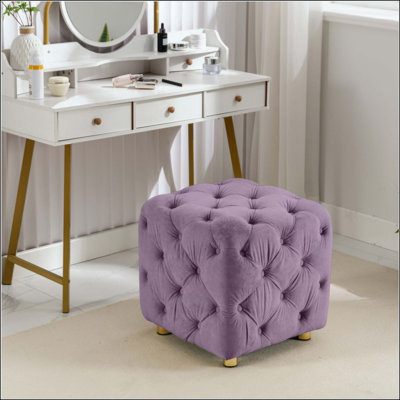Repose-pieds rembourré en velours moderne, petite table de bout exquise, repose-pieds moelleux, fauteuil de maquillage, siège confortable pour le salon, la chambre à coucher et l'entrée