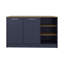 Îlot de cuisine H 35,7 po, 2 portes, 7 tablettes, bleu Alby - Cuisine-2127943045