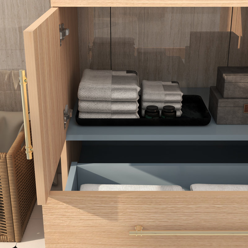 Ensemble de meuble-lavabo simple 30 po, Chêne champagne