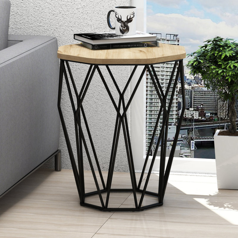 Arval Pedestal End Table, Oak