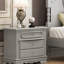 Bedroom Grey Nightstand With 3 Drawers And Smooth Accessibility 3 Strong Stable Construction For