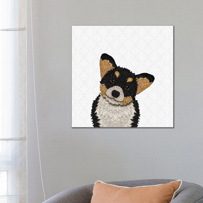 Cute Tri-Colored Corgi by Angelika Parker - Wrapped Canvas Print