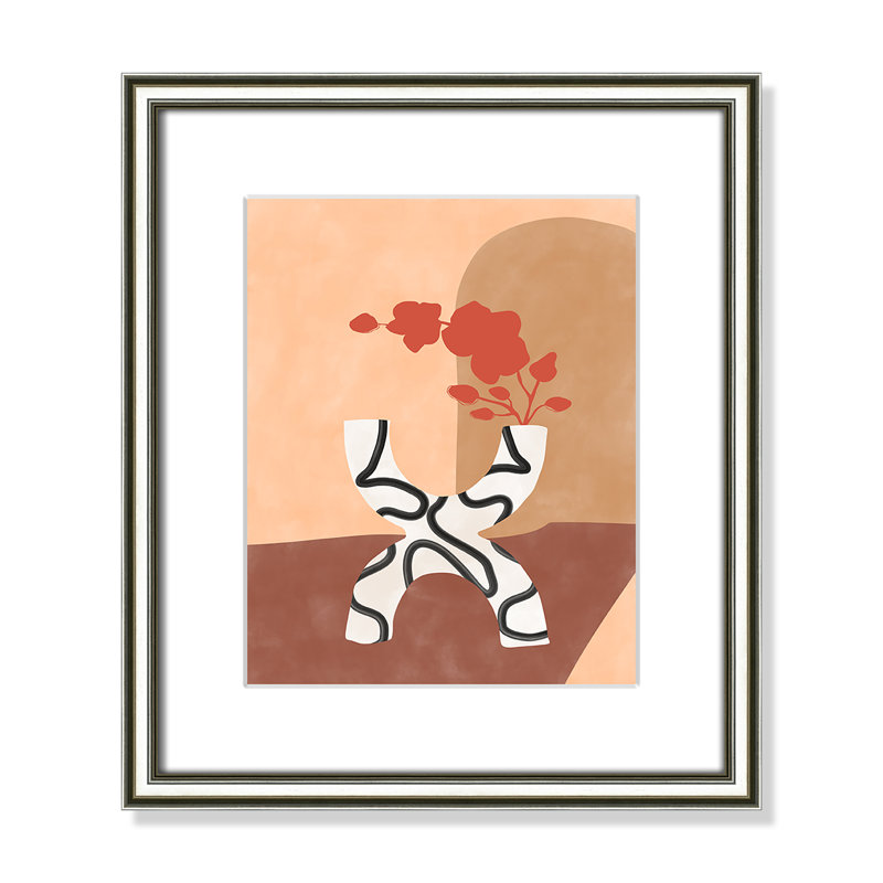 «Curved Elegance Print» par Ristova, L 14,25 po x H 16,25 po, Imprimé mat, Argent classique