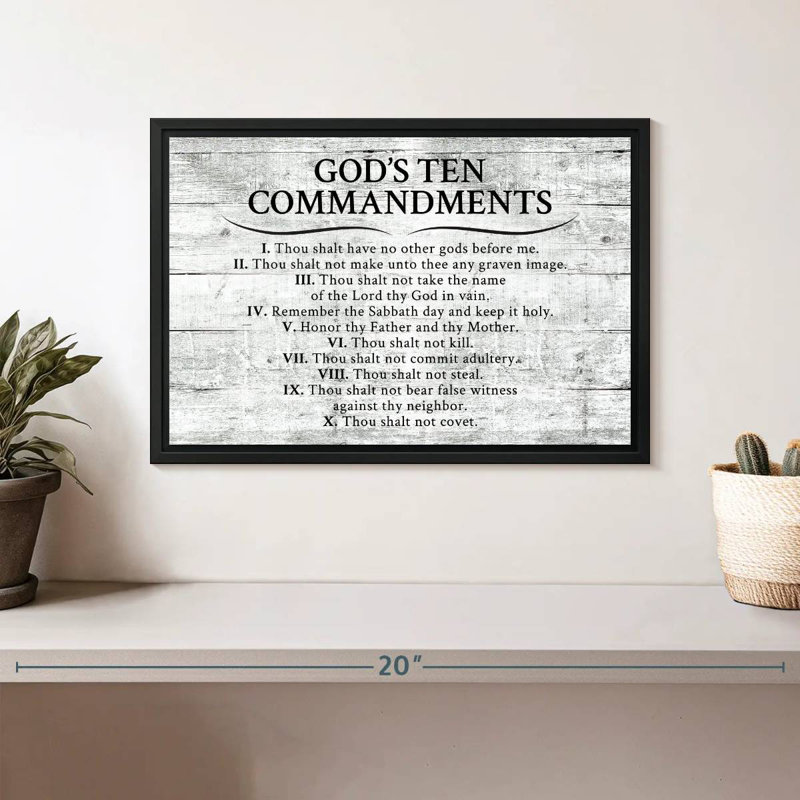 Tergel Ten Commandments Gray, 9" H x 13" W
