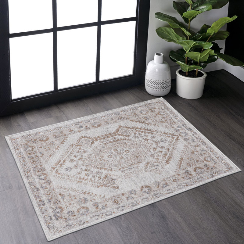 Bordered Non-Shedding Living Room Bedroom Dining Home Office Stylish And Stain Resistant Area Rug, Rectangle 2' x 3'