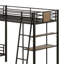 Lit superposé en L avec lit mezzanine avec bureau et tablette