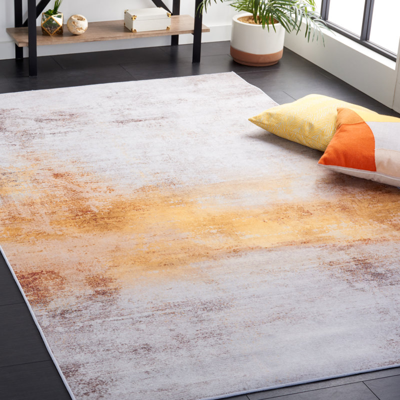 Tapis gris / rouille Tacoma 813 M / W S / R, Rectangle 4 pi x 6 pi