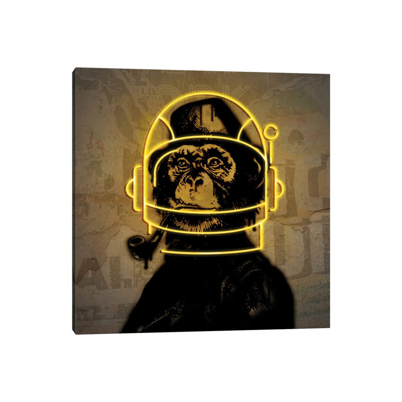 Neon Monkey by Danilo De Alexandria - Print on Canvas, Wrapped Canvas, 66.04 cm H x 66.04 cm W x 3.175 cm D