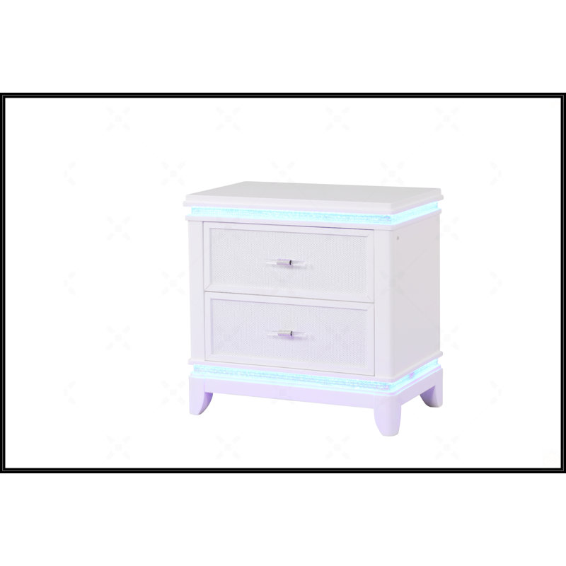 Table de chevet Opium blanc laiteux