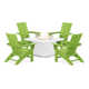 Modern Curveback Adirondack 5-Piece Conversation Set with Fire Pit Table