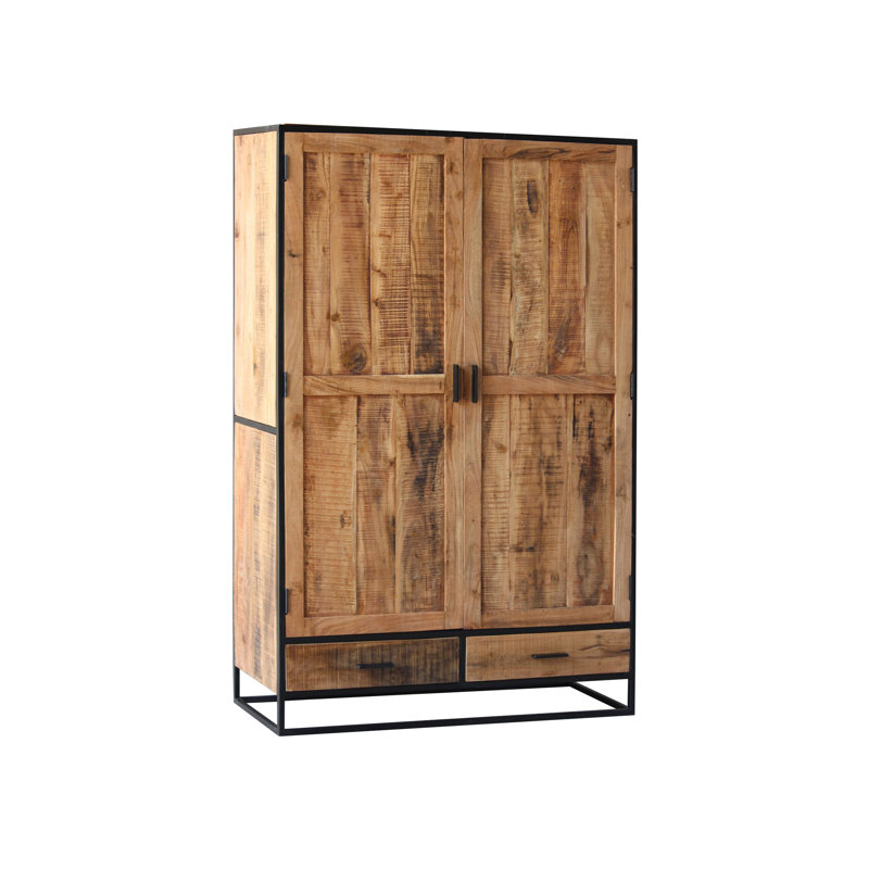 Cumby 2 Door Solid Wood Wardrobe, Natural