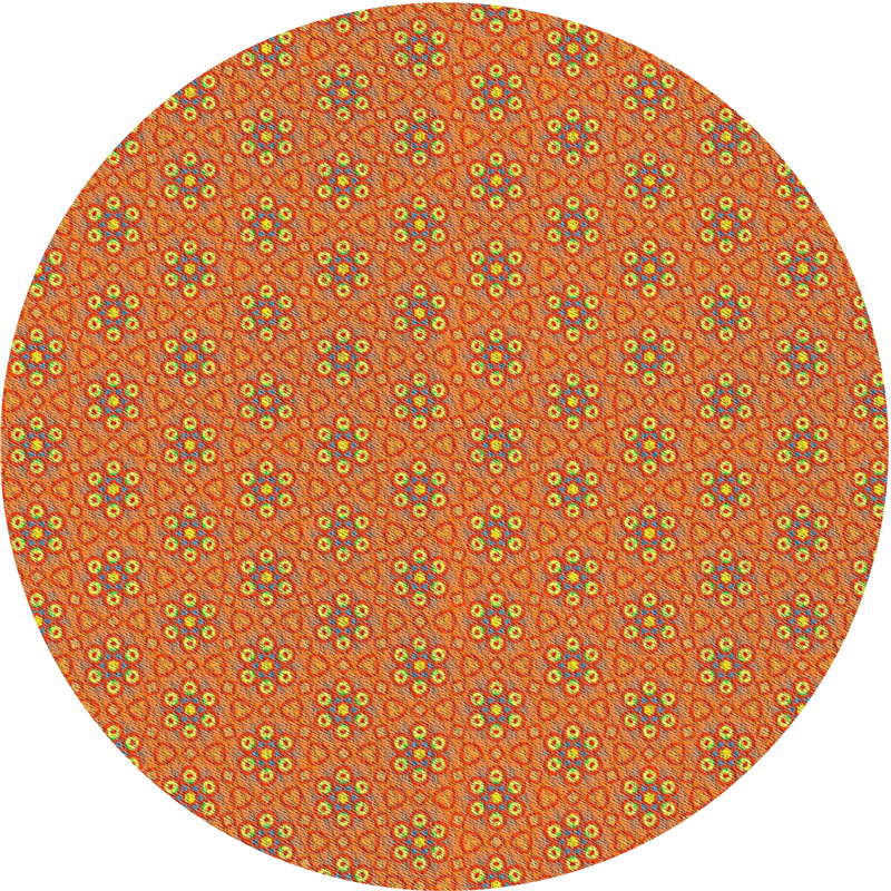 Tapis de salle de pêche à motifs Jain, Rond 4 pi
