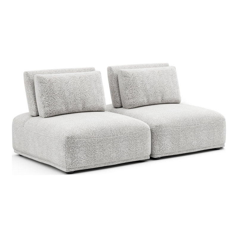 Aukeem 2 - Piece Upholstered Sectional, Gray Polyester
