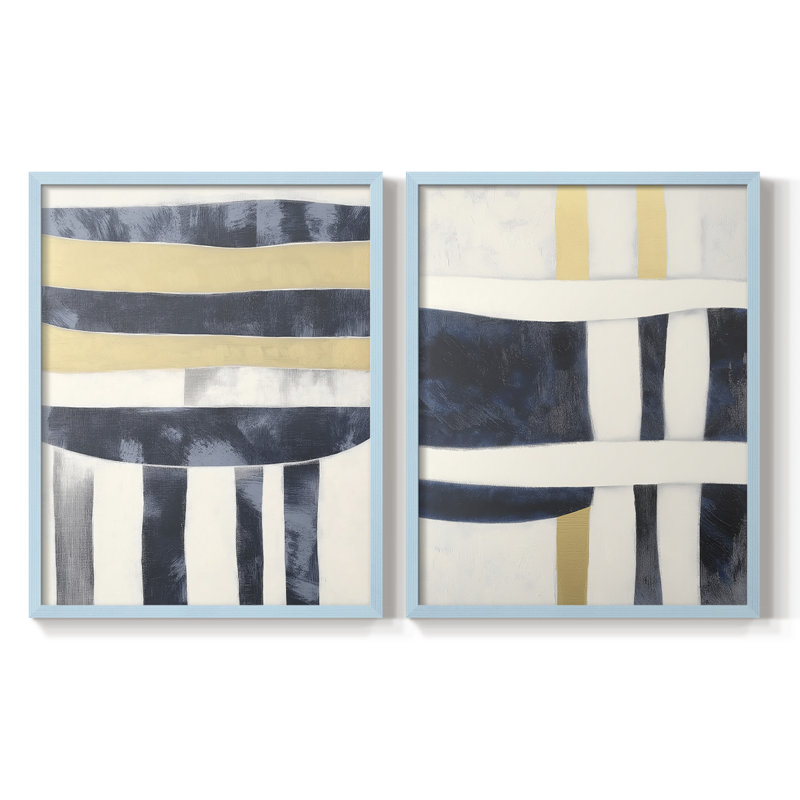 ABSTRACT Series DCCCXCIV-Premium Framed Print -Ready to Hang - No Nails Required - No Nails Required, Blue, 29" H x 46" W