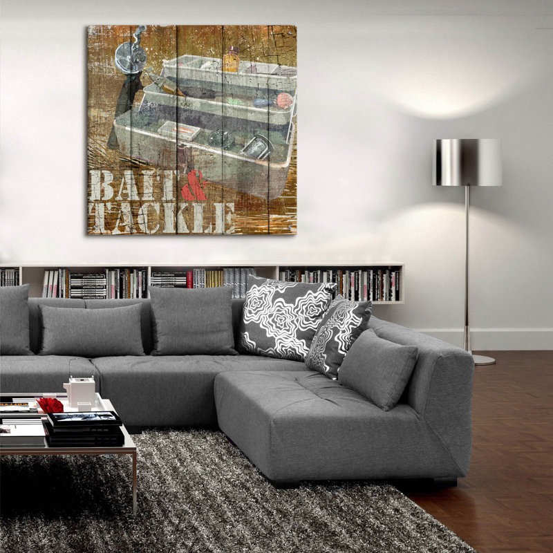  «Open Season Tackle» par Art Licensing Studio, art mural en verre acrylique, H 36 po x l 36 po x P 0,2 po