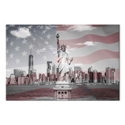 Canvas Print - New York and a flag