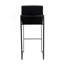 Tabouret de bar haut dossier contemporain Fuji en acier noir et velours noir par Lumisource - ensemble de 2-1855864250