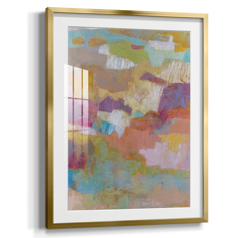 " Kindill II ", Gold Framed Paper, White, 20" H x 16" W x 1" D