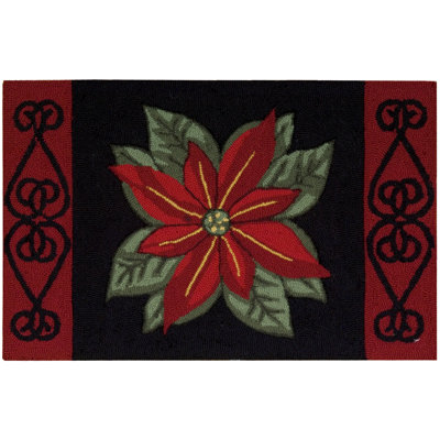 Tapis de zone noire "poinsettia" Monahan