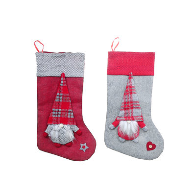 Chaussette de Noël à carreaux
