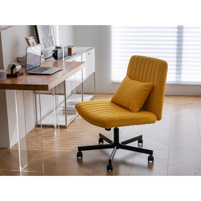 Chaise de bureau Linen Criss Cross, Jaune